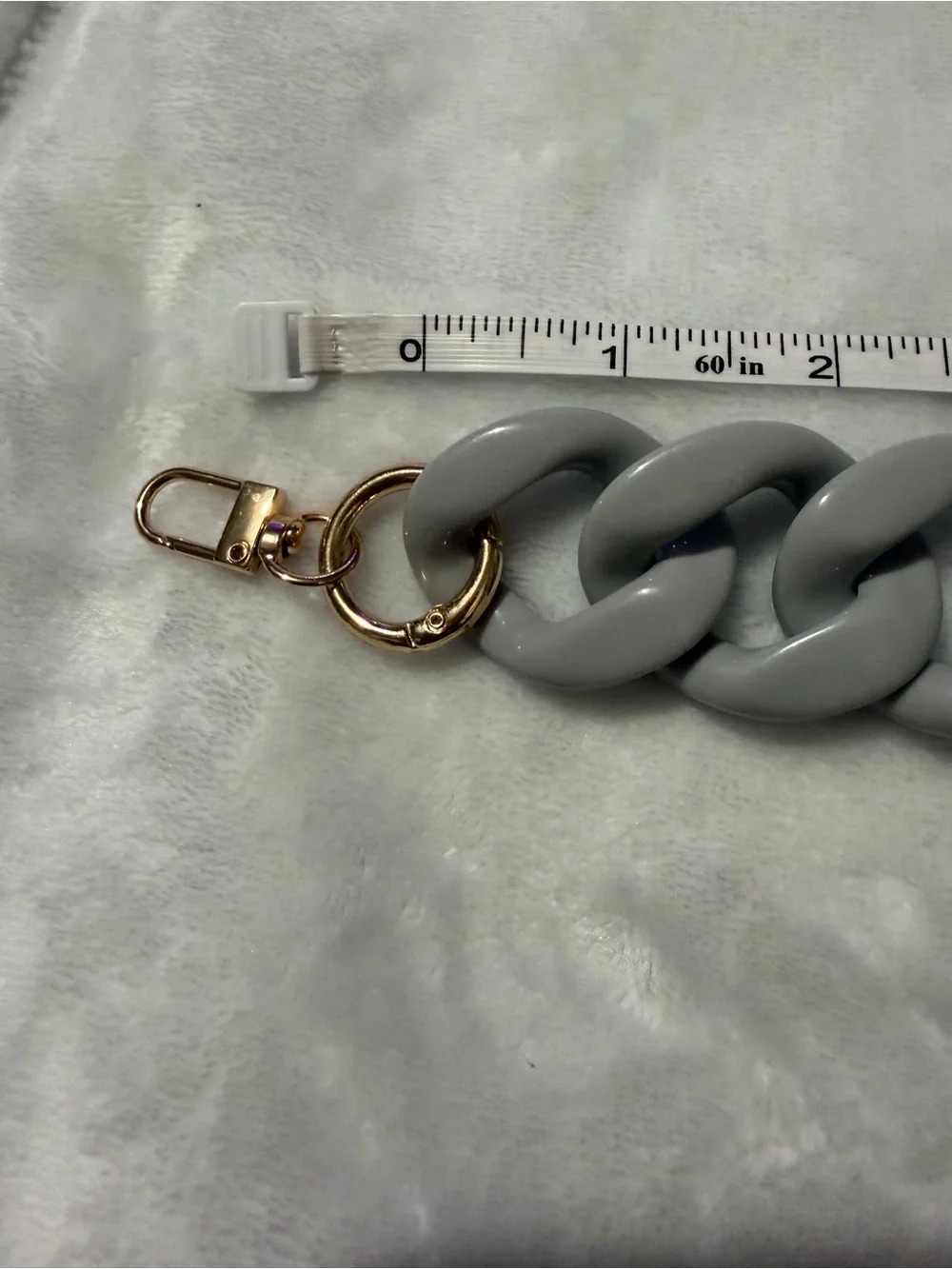Chunky Glossy Purse / Bag Chain Charm Light Gray